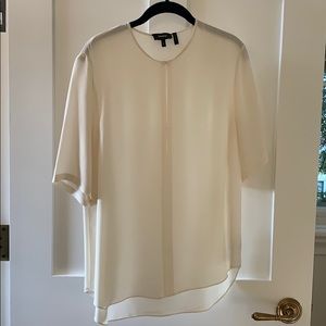 Theory, Cream Silk Blouse, S